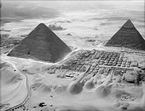 The two largest pyramids of Giza, 1932