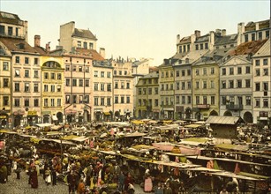 Old part of town, Warsaw, Poland. 1890 - 1900.