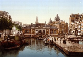 Fish market and bourse, Amsterdam, 1890-1900