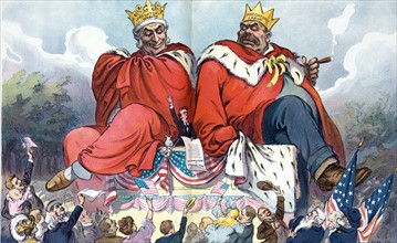 Illustration shows a fourth of July celebration, 1907