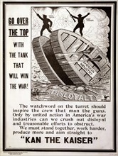 Go over the top with the tank that will win the war! Published: 1917 (poster) Poster showing a tank