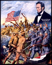 American poster with soldiers during WWI