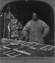 A Chinese bookseller of the prosperous city of Hangchow, c.1908