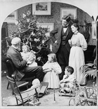 American family during Christmas, 1897