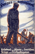 Poster showing a German prisoner of war, 1919