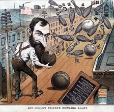Jay Gould's private bowling alley by Frederick Burr Opper, 1882
