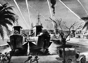 Night raid in Bizerte, Tunisia 1943