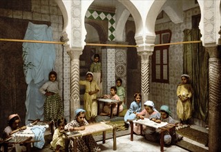 Luce Ben Aben, School of Arab Embroidery, Algiers, Algeria 1899.