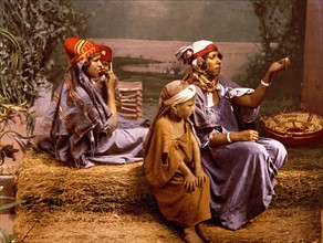 Bedouin beggars and children in Tunis, 1899