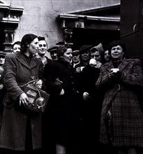 Photograph of a canteen serving coffee to those effected by the Battersea Bombing Incident