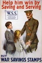 World War One poster promoting the buying of War Savings Stamps