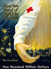 World War One Red Cross campaign poster
