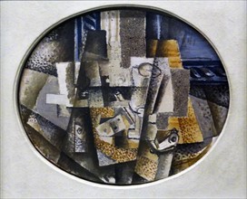 Painting titled 'Nature Morte À La Pipe' by Georges Braque