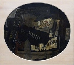 Painting titled 'Composition À La guitare' by Georges Braque