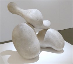 Plaster sculpture titled 'Human Concretion' by Jean Arp or Hans Arp