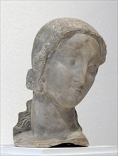 Plaster bust titled 'Tete Nymph' by Alfred Janniot