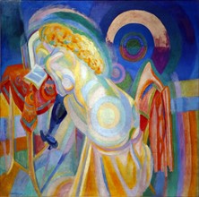 Painting titled 'Nude at Dressing Table' by Robert Delaunay