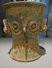 Ceramic incense holder with effigy of the Mayan rain deity, Chaac, Yucatan, Mexico