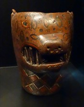 Peruvian, Spanish Colonial-Inca culture, ceremonial goblet