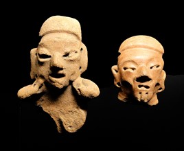 Olmec figurines, made from terracotta. From Mexico or Guatemala. 1500-600 BC