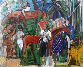 Le Paddock (The Paddock) 1913. Oil on canvas by Raoul Dufy