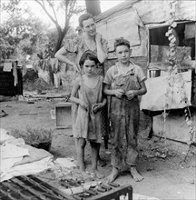 People living in miserable poverty, Oklahoma, August 1936.