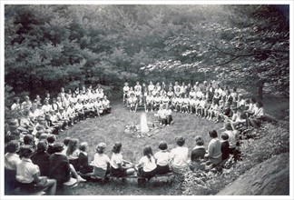 American Summer camp in 1935 for nearly 100 years girls at Aloha Hive in Fairlee, Vermont.