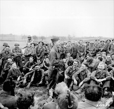 American actor Mickey Rooney, entertaining US troops in Germany in April 1945.