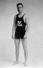 John C. Stoddart a swimmer in bathing suit 1915