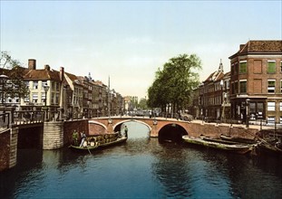 The Spui (canal), Hague, Holland 1900. photomechanical print : photochrom