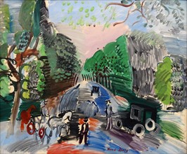 Au Bois de Boulogne 1920; Oil on canvas by Raoul Dufy 1877 – 1953. French Fauvist painter.