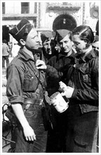 Woman collecting funds for the Nationalist (pro-Franco) forces