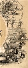 Battle illustration from the Title page of a photo album of the American Civil War 1865