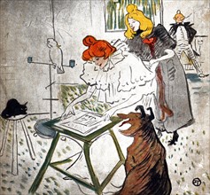 detail of the front cover of 'The Motograph Moving Picture Book' 1898 by Henri Toulouse Lautrec