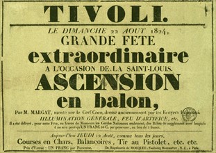 Broadside announcing a balloon ascension by Jean Margat