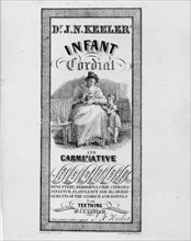 Patent medicine label of Dr. J.N. Keeler's infant cordial and carminative