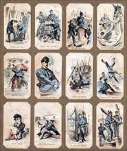 Life in Camp - Part 1. Souvenir cards showing various views of daily life during the Civil War in America.