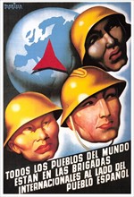 All the peoples of the world are in the International Brigades side by side with the Spanish People.