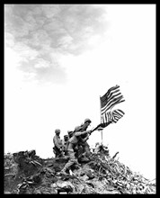 Flag raising on Iwo Jima.