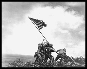 Flag raising on Iwo Jima.