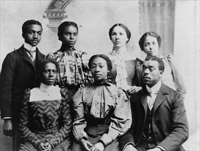 Roger Williams University, Nashville, Tenn. Norman Group portrait of African American students, facing front.