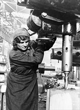 Moscow's factories, where thousands of women replaced men during World War Two.