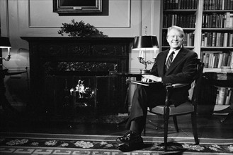 President Jimmy Carter at the White House during a fireside chat.