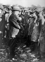 President Ebert of Germany, greeting returned German prisoners after World War one.