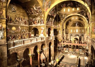 Interior of St Mark's cathedral Venice, Italy 1900