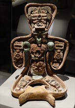 Mayan ceramic figurine; Classical period in the Teotihuacan style 250-600 AD