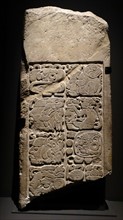 Mayan lintel number 48 with calligraphy from Yaxchilan, Chiapas, Mexico