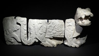 Mayan sculpture of a Jaguar, in stone. Chichen Itza,