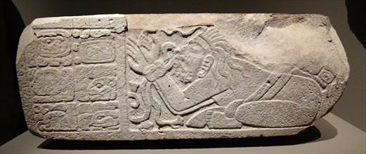 Mayan stone relief from an architectural feature.