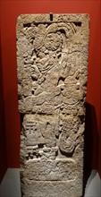 stele from Xcalumkin, Campeche, Mexico. Depicting aa shaman or priest